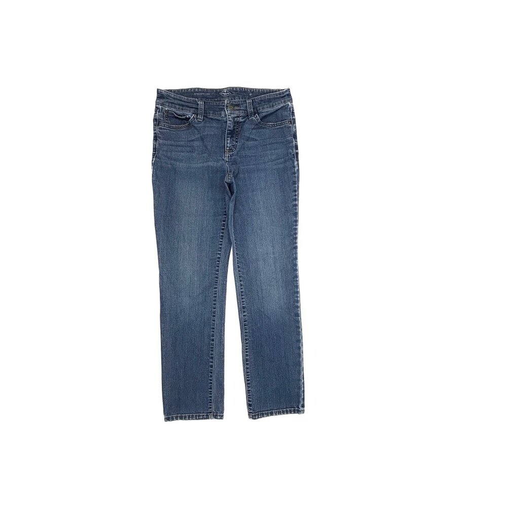 St. John's Bay Straight Leg Women's size 8P Dark Wash Blue Denim Jeans